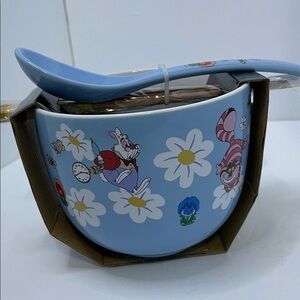 Disney Blue Alice in Wonderland Bowl and Spoon Set